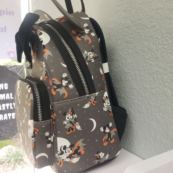 Loungefly Halloween Minnie Mickey Mini Backpack - Picture 3 of 7